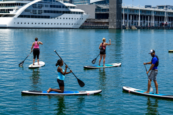 paddleboarding